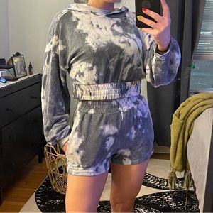 Tie Dye short and hoodie set